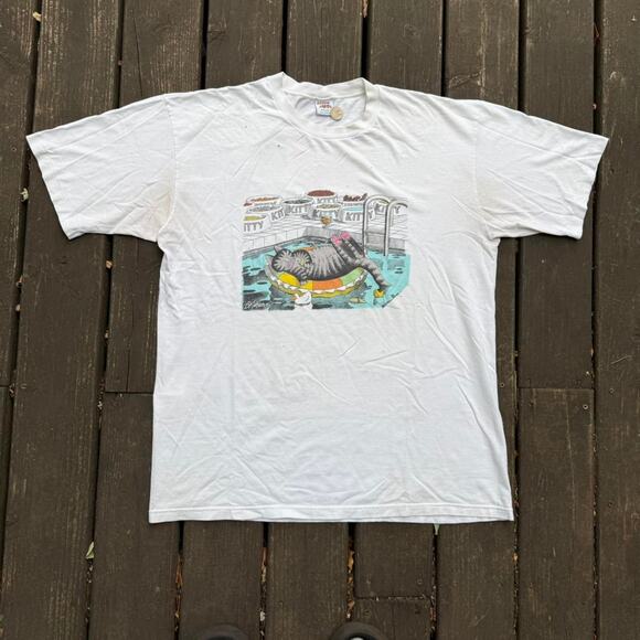 Vintage VTG 90’s Kliman Cat Single Stitch Graphic T-Shirt - Picture 3 of 8